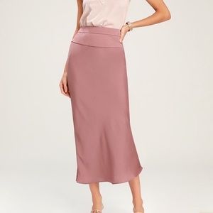 Free People Pink Silk Skirt